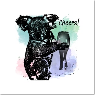 Cheers! Koala bear with a beer Posters and Art